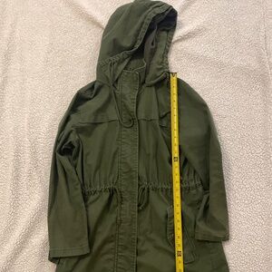 Old Navy Military Style Canvas Jacket With Hood Olive Green Size Petite M